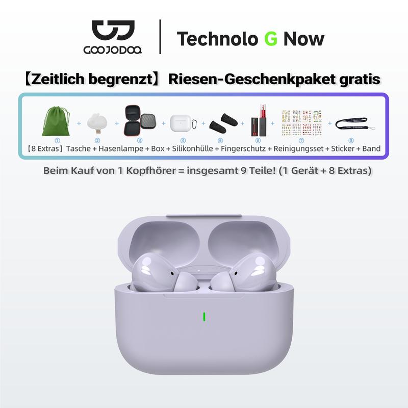 【Versandkostenfrei】GOOJODOQ J206 – 9-in-1 Bluetooth 5.3 Ohrhörer 🎁 Geräuschunterdrückend, HD-Sound, Ultraleicht, Perfekter Sitz