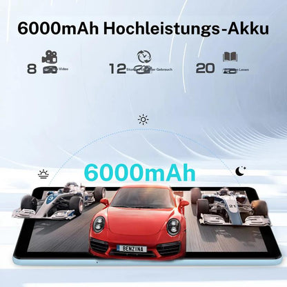 PRITOM 15 Tablet – 10,1" Android, 16 GB RAM, 64 GB Speicher, 8 MP Kamera, 6000 mAh Akku, mit Tastatur & Stift – Perfekt für Schule & Alltag