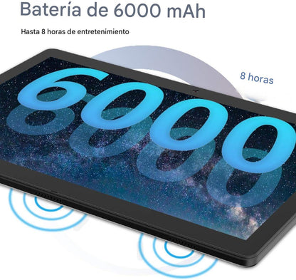 🇪🇸 Tableta Android de 10.1 pulgadas (2025) – Última Versión con Procesador Octa-Core, 64 GB de Almacenamiento, Cámara Dual 13 MP + 5 MP, WiFi, Bluetooth, GPS, Pantalla IPS Full HD, Soporte hasta 512 GB (Negra)