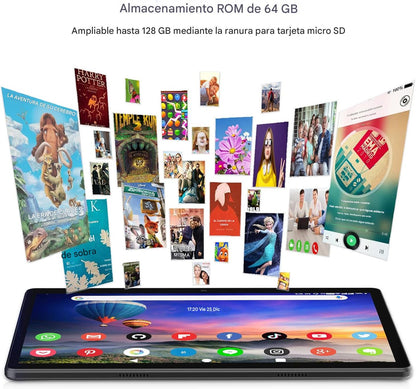 🇪🇸 Tableta Android de 10.1 pulgadas (2025) – Última Versión con Procesador Octa-Core, 64 GB de Almacenamiento, Cámara Dual 13 MP + 5 MP, WiFi, Bluetooth, GPS, Pantalla IPS Full HD, Soporte hasta 512 GB (Negra)