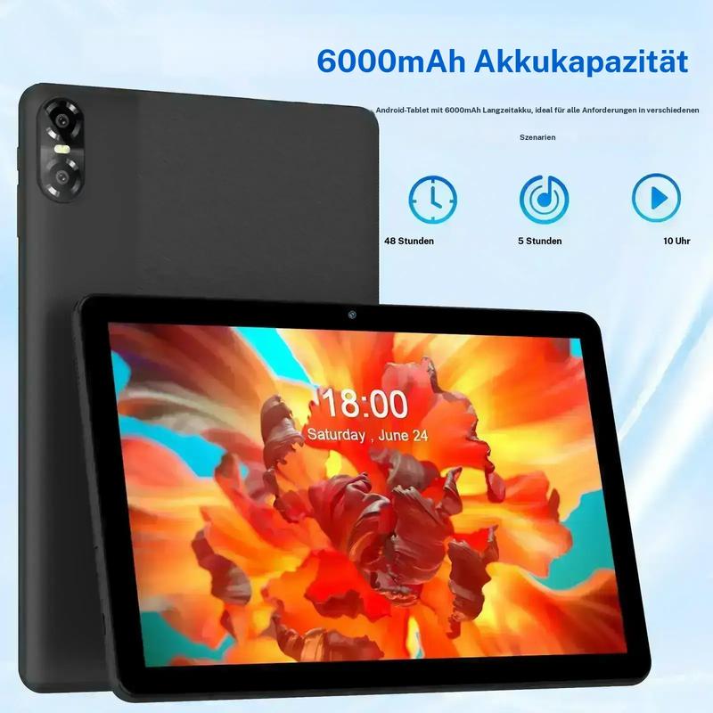 PRITOM 15 Tablet – 10,1" Android, 16 GB RAM, 64 GB Speicher, 8 MP Kamera, 6000 mAh Akku, mit Tastatur & Stift – Perfekt für Schule & Alltag