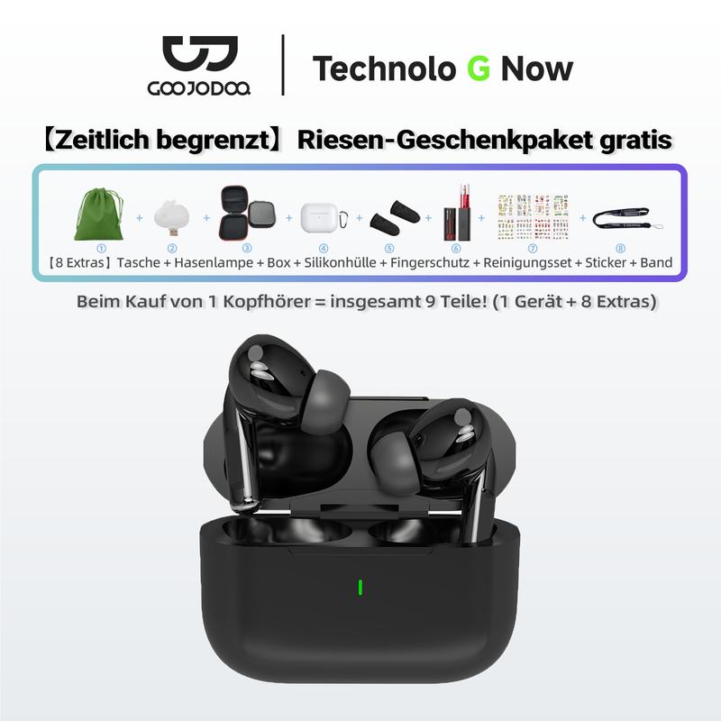 【Versandkostenfrei】GOOJODOQ J206 – 9-in-1 Bluetooth 5.3 Ohrhörer 🎁 Geräuschunterdrückend, HD-Sound, Ultraleicht, Perfekter Sitz