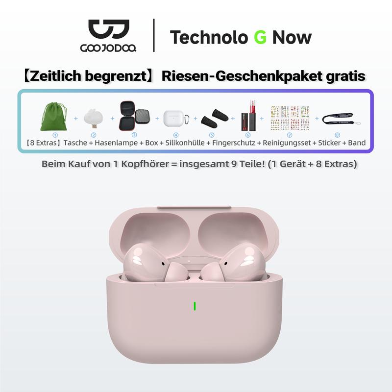 【Versandkostenfrei】GOOJODOQ J206 – 9-in-1 Bluetooth 5.3 Ohrhörer 🎁 Geräuschunterdrückend, HD-Sound, Ultraleicht, Perfekter Sitz