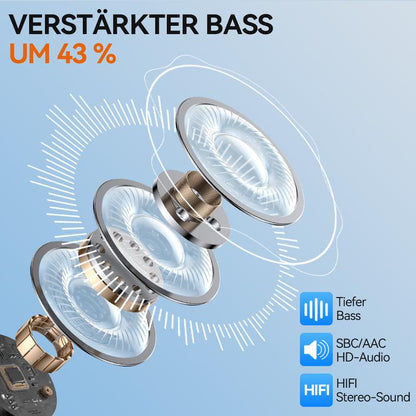 【Versandkostenfrei】GOOJODOQ J206 – 9-in-1 Bluetooth 5.3 Ohrhörer 🎁 Geräuschunterdrückend, HD-Sound, Ultraleicht, Perfekter Sitz